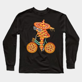 Pizzycle - Pizza Cycle Is Here!! (Dark edition) | Funny Pizza Long Sleeve T-Shirt